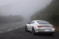 クーペらしさに磨きをかけたフォルムはコンセプトカーの「ベントレーEXP10スピード6」がルーツ。ヘッドライトと同様に、テールライトのデザインもクリスタルカットガラスがモチーフだ。