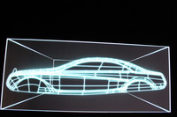「エステティックS」で映し出された、新型「Sクラス」のCADデータと思われる映像。