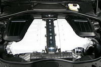 
	カバーを見るとV12のようにみえる、フォルクスワーゲン製6リッターW12ツインターボエンジン
	 