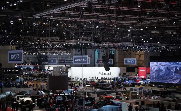 ジュネーブモーターショー2019のポールスターブース全景。