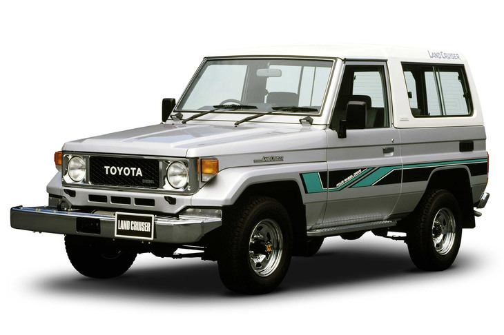 1984年11月2日に発売された「トヨタ・ランドクルーザー」（70系）。エンジンは最高出力98PSの3.4リッター4気筒ディーゼルだった。