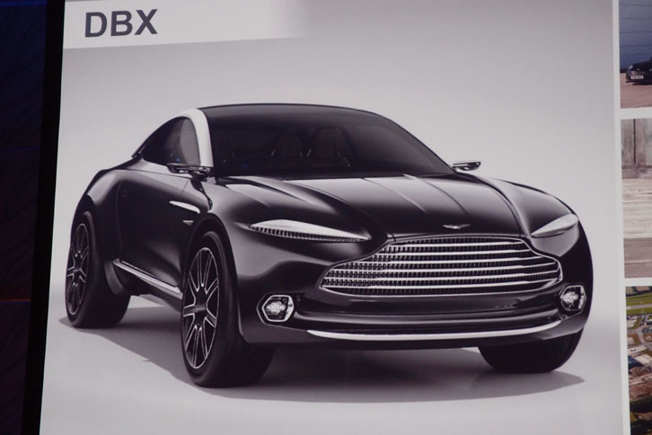 現在、開発が進められているブランド初のSUVモデル「DBX」。2019年の生産開始が予定されている。