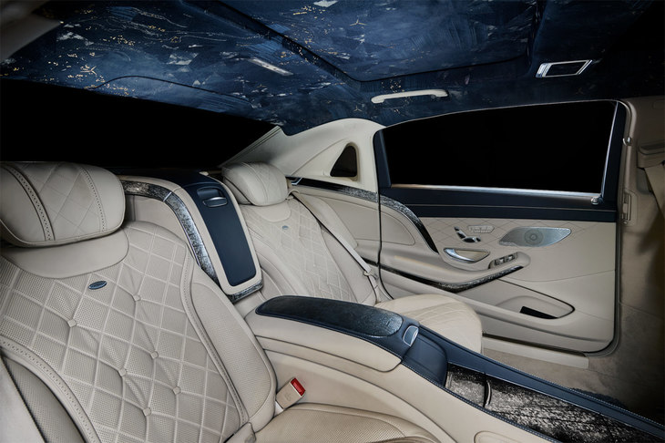 西陣織や、引箔（ひきはく）、漆、螺鈿（らでん）などの装飾が用いられた「メルセデス・マイバッハSクラス」。