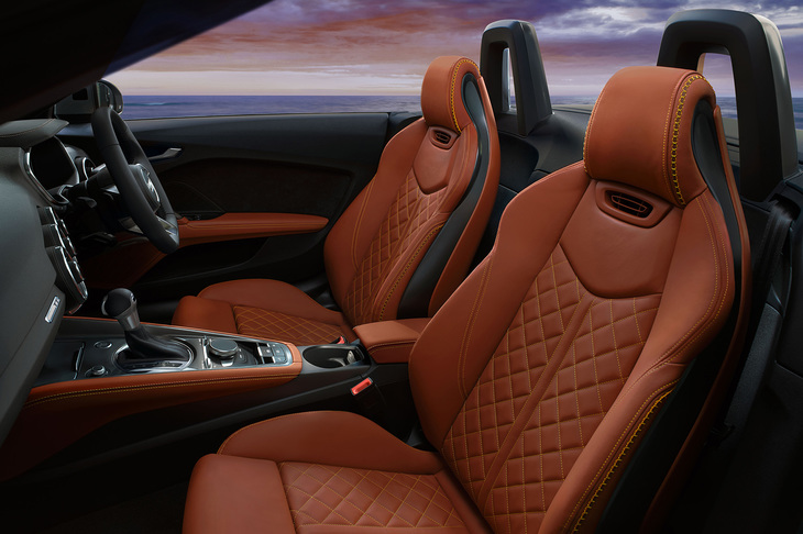 モカシンブラウンのファインナッパレザーが採用されたインテリア。2019年に発売された販売台数20台の限定モデル「TT 20 years」と共通の仕様となる。