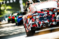 「トヨタ・スープラ」試作車のリアビュー。