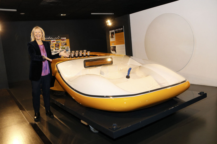 本欄第732回で紹介したルイジ・コラーニ作「ミウラ ルマンコンセプト」特別公開で。2021年11月撮影。