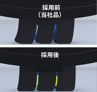 深く掘られたサイプの内側には突起が設けられており、接地圧がかかった際のブロックの倒れ込みを抑制。運動性能の向上を図っている。