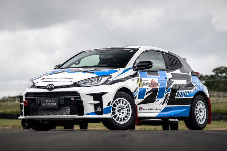 中国や韓国のメーカーが積極的に参加していたのに対し、日本から参加していたのはトヨタとAIMのみだった。写真は水素エンジンを搭載した「トヨタGRヤリスH2コンセプト」。