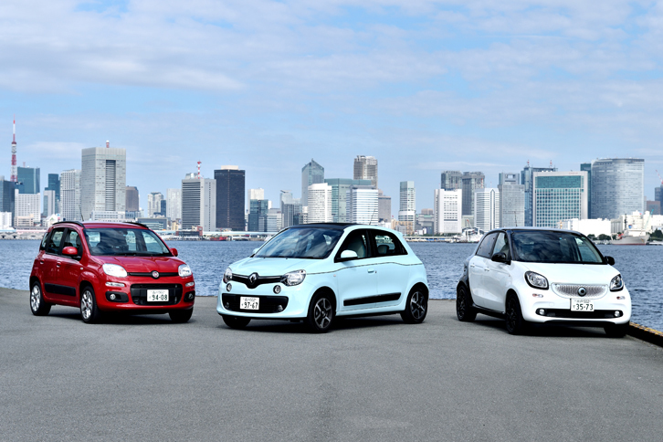 見た目には“愛されキャラ”の「ルノー・トゥインゴ」。プラットフォームほか多くを共有する「スマート・フォーフォー」と異なるキャラクターを確立できたのだろうか。（photo：小林俊樹）