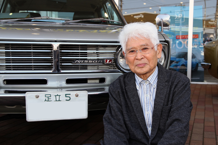 ゲストの澁谷邦男さん。1940年生まれで、1963年から70年まで日産に在籍。その後2007年まで東海大学および北海道東海大学、札幌市立高等専門学校でデザイン教育に携わるいっぽうで、デザイン事務所を主宰。日産ディーゼルの大型トラックのデザインなどを手がけた。