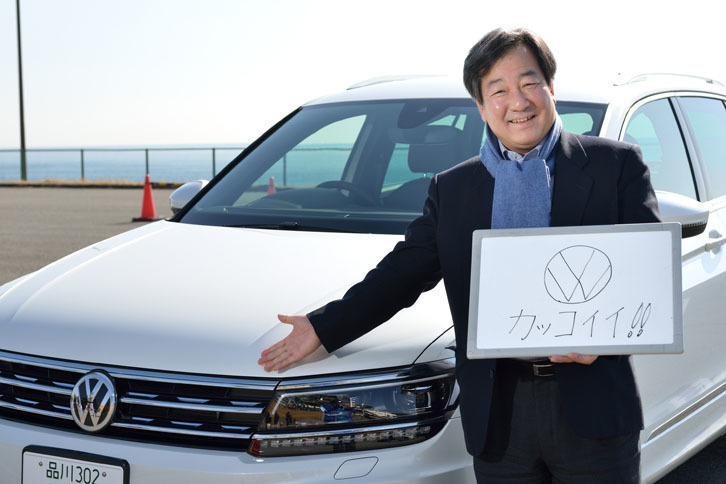 撮影に応じていただいたフォルクスワーゲン グループ ジャパンの池畑 浩さん。「ほんとにカッコイイでしょう？」と、新型「ティグアン」を前に目じりが下がりっぱなしでした。