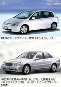 カーオブザイヤーはシビック／Cクラスにの画像