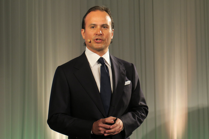 ジャガー・ランドローバー・ジャパンのマグナス・ハンソン社長。2024年にはランドローバー製EVの嚆矢（こうし）として、「レンジローバー」のEVがデビューするという。