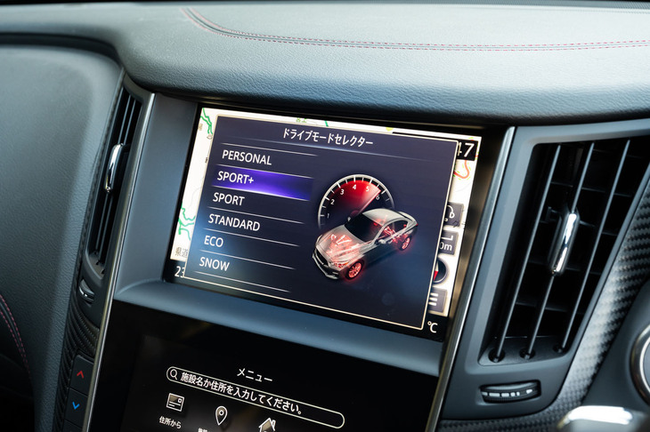 ドライブモードはこちらの6種類。「スポーツ」「スポーツ＋」にはエンジンを高回転まで使う専用シフトスケジュールを採用している。