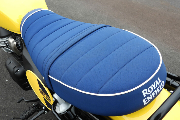 見てかわいらしく、座って快適なシート。思い返せば、「ハンター350」の試乗会でも、技術関係者がシートについて熱く語っていた。ロイヤルエンフィールドは、どうやらシートにもコダワリがあるメーカーのようだ。