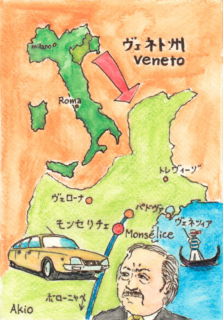 オプロン氏に初めて会ったときに、雑誌用に筆者が描いたイラスト。