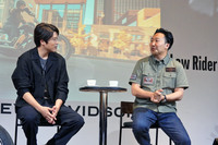 ハーレーダビッドソン ジャパンの玉木一史社長（写真右）と、内田篤人氏（同左）によるトークショーの様子。