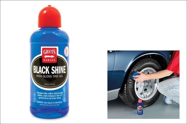 【タイヤケア】
	GRIOT'S GARAGE／グリオズ ガレージ　ブラックシャインハイグロスタイヤジェル 16オンス
	
	タイヤのブラック色をより濃くし、美しいショーカーのようにタイヤに光沢を与える。また、撥水と防汚効果も同時に得られる優れもの。一度施工すると数週間は効果が持続し、雨、走行中の汚れ、太陽の紫外線からタイヤを守る。
	
	内容量：473ml　価格：2916円（税込）　問い合わせ：LE GARAGE　03-3587-2785