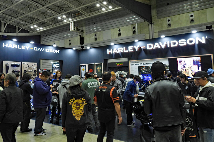 ハーレーダビッドソンのブースの様子。