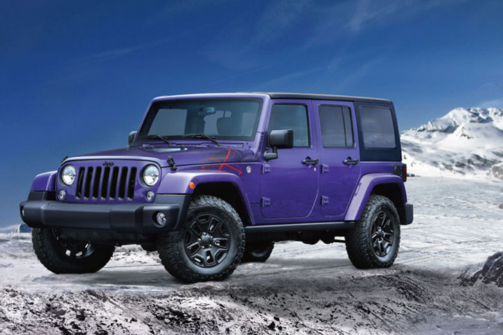 「ジープ・ラングラー アンリミテッド バックカントリー エディション」。「エクストリームパープル」仕様の限定数は80台。