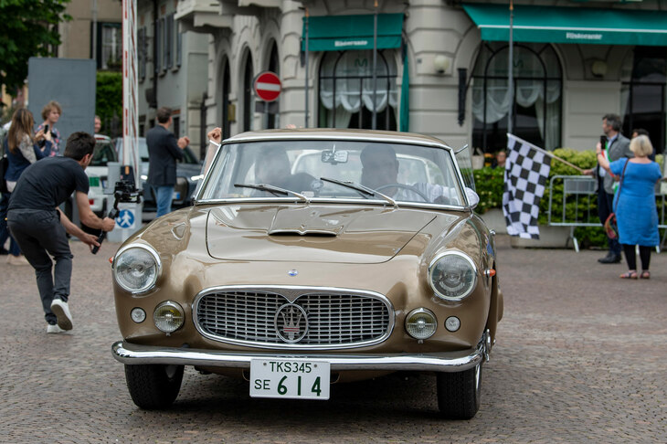 「コンコルソ・デレガンツァ京都」の主催者でもある木村英智氏の「マセラティ3500GTツーリング」。レースカー直系の3.5リッター直6 DOHCエンジンを搭載した、高性能グランドツアラーだ。