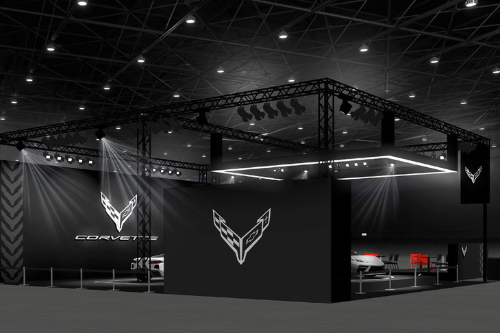 東京オートサロン2026におけるゼネラルモーターズブース（シボレー・コルベットブース）のイメージ。
