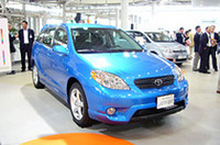 北米向けの「カローラ・マトリックス」も展示される。2002年に発売された、クロスオーバーモデルだ。