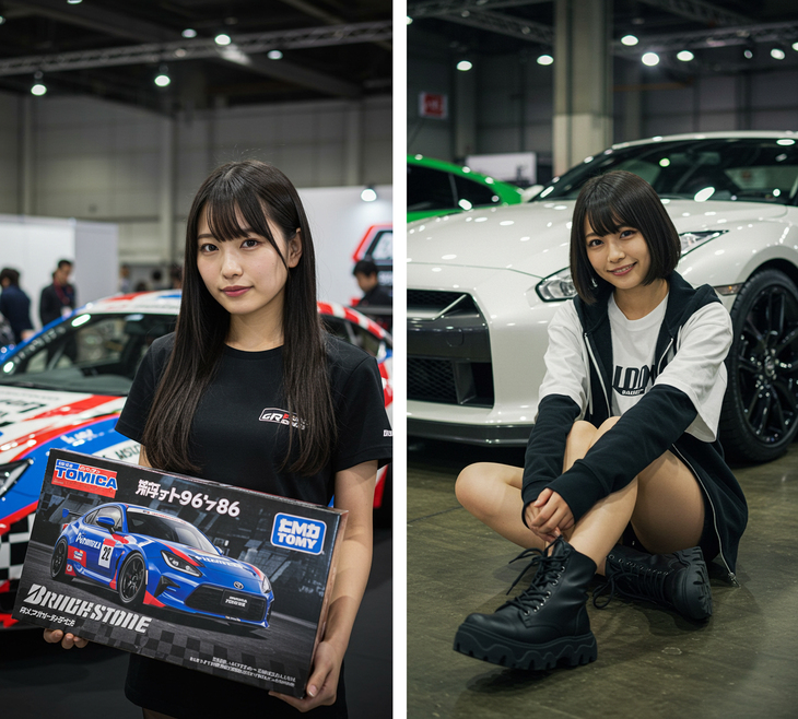 オートサロンの雰囲気がけっこう出てるんじゃないでしょうか。と、それはともかく、ファンのなかには絶対に「オレだけの◯◯ちゃん」の生成を指向する人がいるはずで、今後、生成AIのダークな使われ方と、それを妨げようとする開発陣との熾烈（しれつ）な攻防のさらなる激化が想像される。