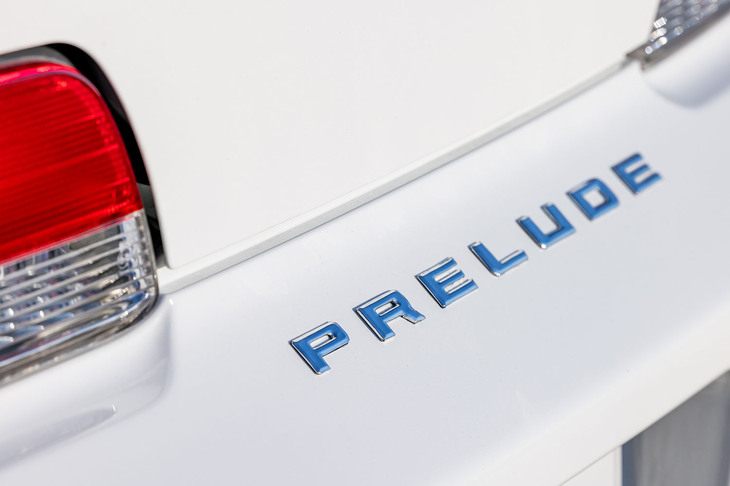 1996年にデビューした5代目「プレリュード」のエンブレム。このモデルの国内累計販売は1万4000台弱にとどまり、プレリュードの歴史にいったん幕を閉じた。
