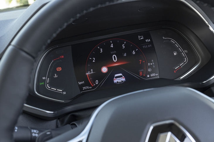 7インチの液晶ディスプレイを用いたインストゥルメントパネル。「ルノー・マルチセンス」のドライブモードに連動し、イルミネーションカラーが切り替わる。