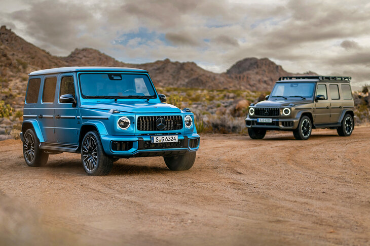 シンプルでわかりやすい2ボックススタイルのシルエットと、親しみが持てる丸目2灯のフロントマスク。渕野氏いわく、これが「Gクラス」の普遍的人気の秘訣（ひけつ）とのことだ。