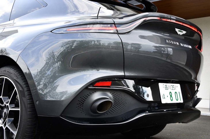 リアまわりは、ダックテール型のスポイラーと八の字型のリアコンビランプで個性を主張する。