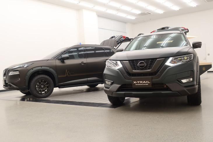 日産エクストレイル アンワインドコンセプト（写真左）とエクストレイル リマスタードコンセプト（同右）。