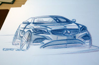 新型「メルセデス・ベンツAクラス」のデザインスケッチ。