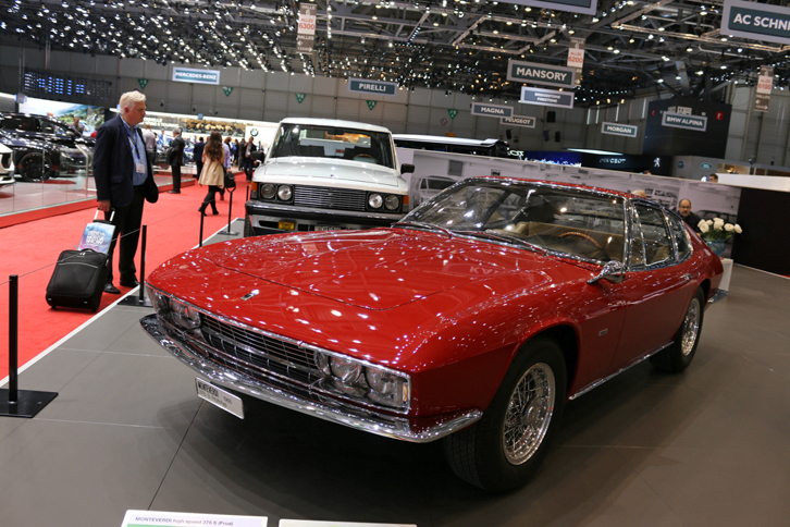 1960年代に誕生したスイスのGTメーカーであるモンテヴェルディを回顧するブース。1984年に倒産し消滅したが、商標権の保有者は今日も存在する。