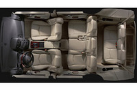 
	SRXは、2列シートと3列シートの2バージョンが用意される。前者のセカンドシートは、クラス最大という、104cmの広いレッグルームジマン。カーゴルームに収納トレーを備えるなど、使い勝手に配慮した。
	3列シートは、最大7人乗りの多人数乗車を実現。未使用時は、ボタン操作で簡単にフルフラット化できるという。
	 