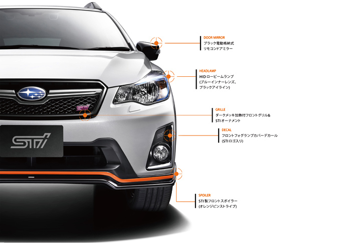 「XVハイブリッドtS」のフロントビュー。