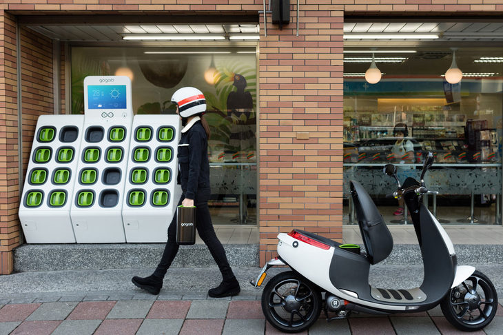 ゴゴロが台湾に設置しているバッテリーステーション。現在の設置数は750カ所で、2019年には1000カ所を超える見込みだ。