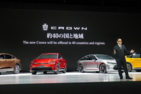 2022年7月に行われた発表会の様子。新型「クラウン」シリーズは、過去のクラウンとは異なり、グローバルに販売されるモデルとなる。