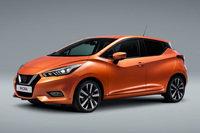 海外で販売されている「日産マイクラ」。Vモーションが、キャラクターラインをはじめとしたリアへと向かう“流れ”の起点になっているのが分かる。