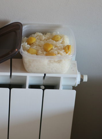 一方女房はといえば、「料理は放熱板の上で温め」がデフォルトとなっていたのだった。