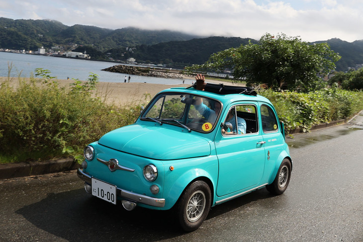 アバルトとしては珍しいカラーに塗られた1971年「フィアット・アバルト695SS」。ベストルッキングアワードで2位となった。