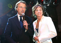 2007年ローマのブラーヴォ発表会で。モンテゼーモロ会長とジャンナ・ナンニーニ。