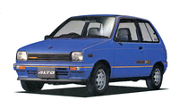 1985年「アルトターボ」。ようやく加わった高性能版。直3 SOHC 543ccエンジンはインタークーラーターボと軽初となるEPI（電子制御インジェクション）を備えて44psを発生した。
    