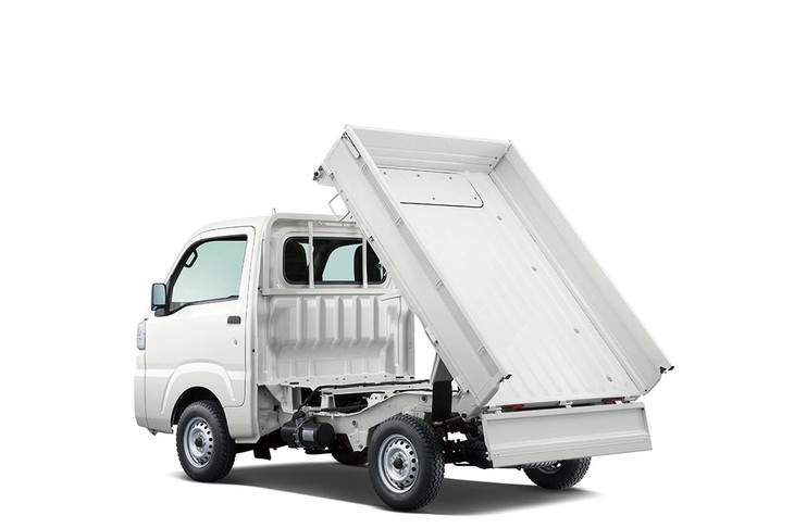 バリエーションモデルの豊富さも「ハイゼット トラック」の魅力のひとつ。写真の「ローダンプ」は、電動で上下する荷台を備えている。