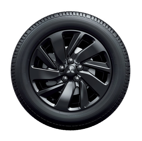 17インチアルミホイールは、ブラックで塗装される。