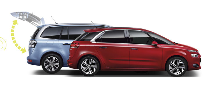 電動テールゲートの動作イメージ。