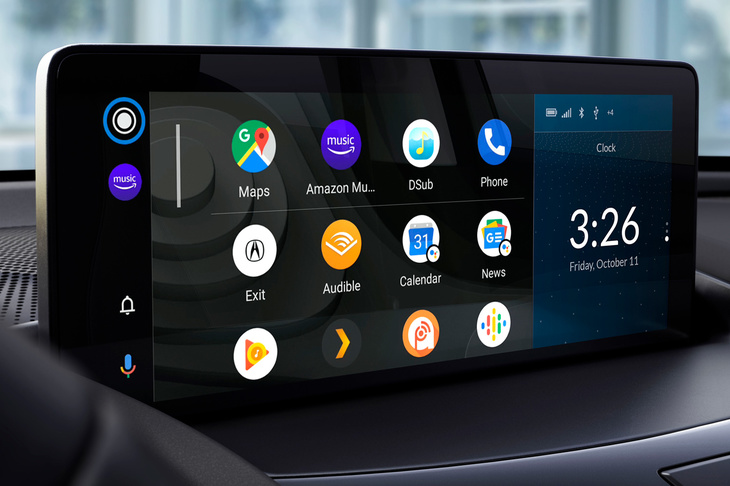 ホンダの北米向け販売車種「アキュラRDX」のインフォテインメントシステムに表示されるAndroid Autoの画面。