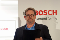 今回の発表会のためにアメリカから来日したボッシュのグローバルCDRプロジェクトマネージャー、ビル・ローズ氏。