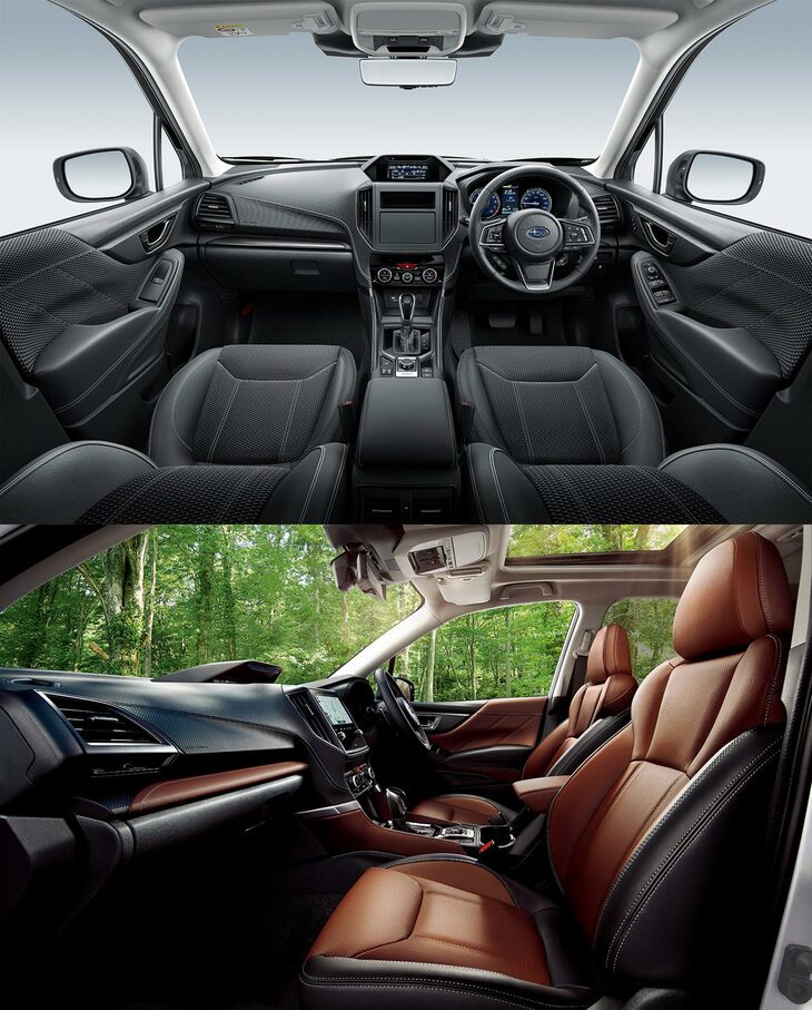 「フォレスター」の大きなガラスエリアは、もちろんこの視界の広さのため。ベルトラインが低いので側方の視界もよく、さらに前方も自車のすぐそばまで見えるよう、ボンネットが低く抑えられている。